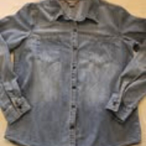 Natural Reflections cotton button up Medium long sleeve soft casual basic layer - Picture 1 of 5